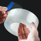 Transparent Weather Sealing Tape, Clear Draft Isolation Film Tape for Door Draft Stopper, Adhesive Tape for Doors, Windows and Shower Glass Gaps - No Residue (2 Inch x 33Ft)