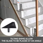 T316 Stainless Steel Glass Railing Clamp,Heavy Duty Glass Railing Spigot,Railing Post Clamp (10, Brush)