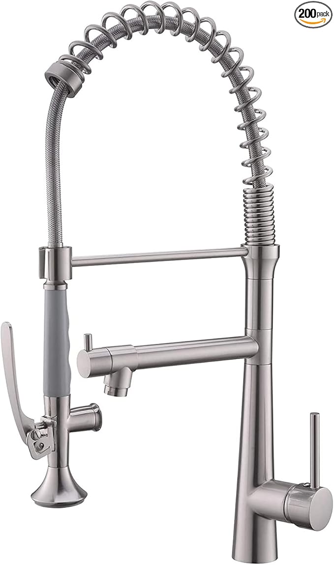Kitchen Faucet with Pull Down Sprayer,AIMADI Commercial Stainless Steel Kitchen Sink Faucets with Sprayer,Brushed Nickel