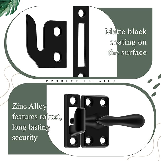 Hicarer Casement Window Lock 1-7/8 Inch Zinc Alloy Window Sash Lock Latch Replacement for Home Casement Windows