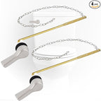 iFealClear 2 Pack Metal Toilet Tank Flush Lever Replacement, Universal Front Mount Handle Toilet Tank Trip Lever with 2 Pieces Stainless Steel Flapper Chains, Brushed Nickel