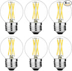 LiteHistory E26 LED Bulb 4W Equal E26 Edison Bulb 40 Watt Neutral White 4000K E26 Bulb Dimmable AC120V 400lm G16.5 Light Bulb led for Rustic Sputnik,Chandeliers,Vanity,Wall sconces Pack of 6