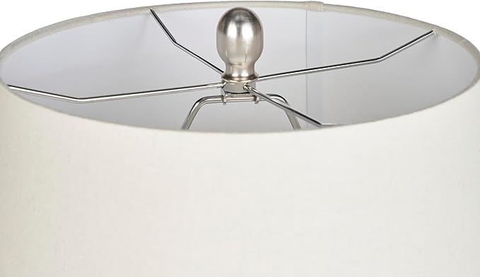 Nourison Home 23" Distressed Cream/Beige Rustic Ceramic Jar Table Lamp for Bedroom, Living Room, Dining Office, with Ivory Shade