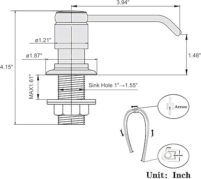 GAGALIFE Soap Dispenser for Kitchen Sink (Oil Rubbed Bronze) and Extension Tube Kit, Complete Brass Head, 40" Silicone Tube Connect to The Soap Bottle Directly, No More Top Refill
