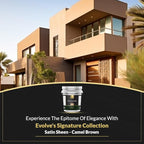 EVOLVE Signature Paint & Primer: Luxury Paint & Primer for Indoor & Outdoor Surfaces, Minimal Odor, Satin Sheen (Camel Brown, 5 Gallon)