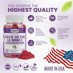 Sugar-Free Liver Cleanse Detox & Repair Gummies — 1500mg Silymarin Milk Thistle Supplement with Artichoke Extract Liver Health Formula, and 20+ Liver Detoxifiers for Men & Women (60 Gummies)