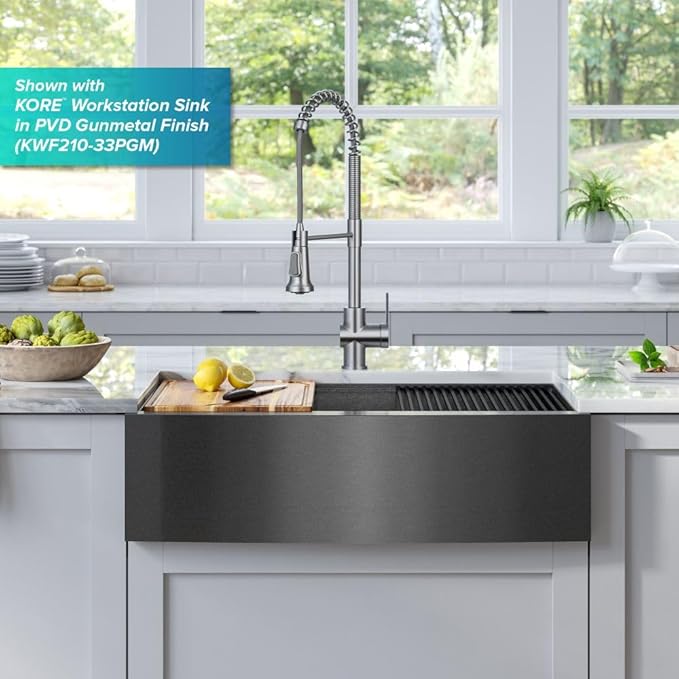 KRAUS Britt 2nd Gen Commercial Style Pull-Down Single Handle Kitchen Faucet in Spot Free Stainless Steel, KPF-1691SFS