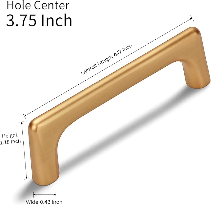 10 Pack 3.75 Inch(96mm) Hole Center Modern Brushed Champagne Bronze Cabinet Pull Handle Timeless Vanity Drawer Pull Handle Classic Cabinet Hardware for Kitchen Bathroom, Champagne(3.75x10)