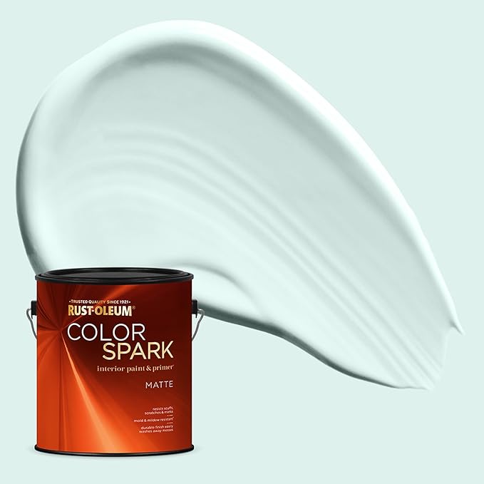 Rust-Oleum Color Spark Interior Paint and Primer in One, Matte, Dewdrop, 1 Gallon