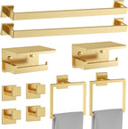 10 Pieces Brushed Gold Towel Bar Set Bathroom Hardware Accessories Set Upgraded Toilet Paper Holder Towel Holder/Racks Set for Bathroom Stainless Steel Wall Mounted 23.6in