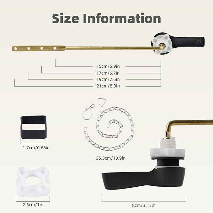 iFealClear Metal Toilet Handle Replacement Kit for Front Mount, Universal Toilet Flush Handle Replacement Compatible with Kohler, American Standard, TOTO, Mansfield, Solid Brass,Oil Rubbed Bronze