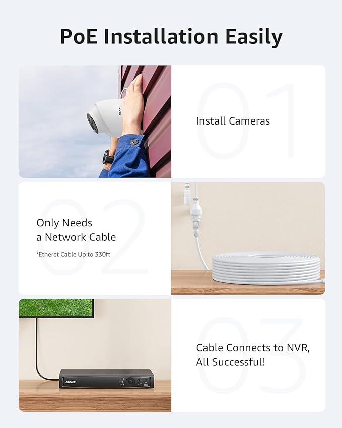 ANNKE 4K PoE Security Camera System, 12MP H.265+ 8CH NVR with 2TB Surveillance Grade HDD, 6Pcs 8MP IP Cams, Spotlight Color Night Vision, RTSP, IP67 Waterproof