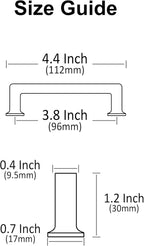 Alzassbg 6 Pack Champagne Bronze Cabinet Pulls, 3-3/4 Inch(96mm) Hole Centers Cabinet Handles Square Kitchen Hardware for Cabinets AL3046TGP