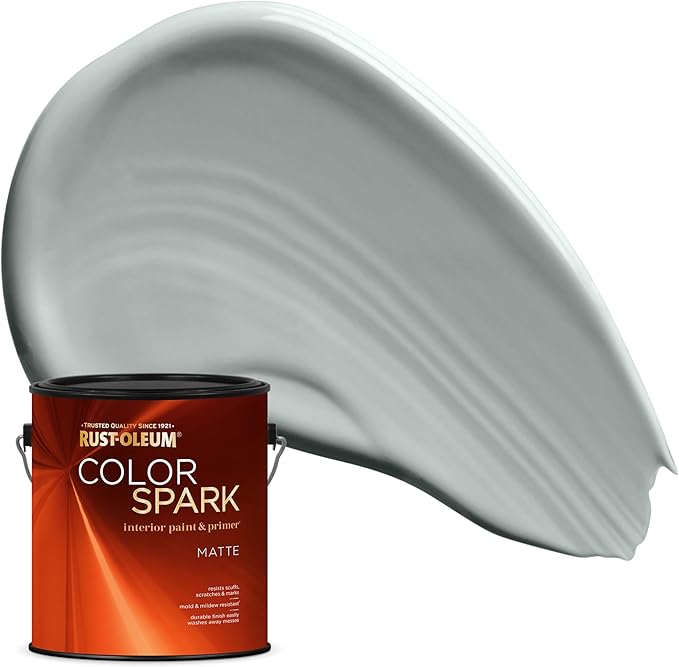 Rust-Oleum Color Spark Interior Paint and Primer in One, Matte, Tranquility, 1 Gallon