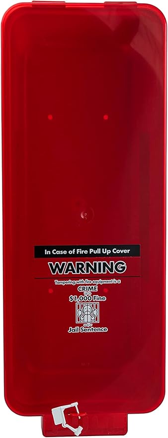 PRO&Family Fire Extinguisher Cabinet 5 lb Fire Extinguisher Box Outdoor Fire Cabinet Mounted Fire Extinguisher Cabinet Fire Extinguisher Cover (1, Red with Clear Pull-Cover, 5 lb)