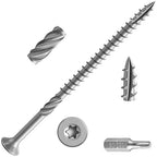 #10 * 3-1/2" 304 Stainless Steel Deck Screws, (130pcs) 2 lbs.Exterior Wood Screws, Rust Resistant epoxy Coated, Bronze, T25 Star Bit