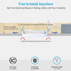 TORCHSTAR 5CCT 4 Inch Slim LED Recessed Lighting with Junction Box, Dimmable 10W Ultra-Thin Recessed Light, 2700K3000K3500K4000K5000K Selectable, 700LM LED Downlight, ETL & Energy Star, Pack of 6