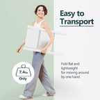 WOA WOA 2 Step Ladder, Folding Step Stool with Broad Pedals, Compact Stepping Stool, Sturdy Steel Ladders for Home with Anti-Slip Feet, Supports up to 330 lbs - White