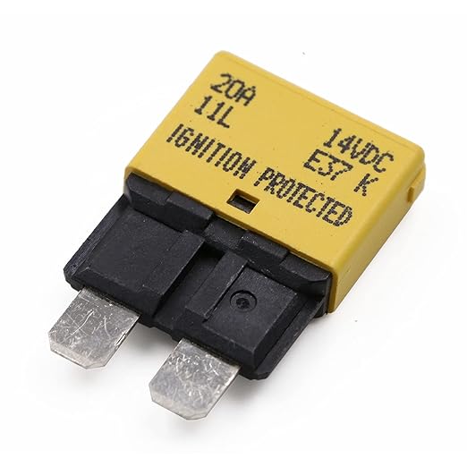 12V DC 20A Auto Reset Fuse Circuit Breaker E37 - UL Certified ATO ATC Low Profile Blade Self-Resetting Fuses 20 Amp Type 1 for Car, Truck, RV, Automotive, Boat, Solar Marine - Pack of 3
