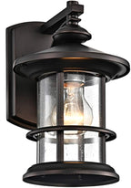 MICSIU Oil Rubbed Bronze Outdoor Light Fixture Wall Mount, Clear Seedy Glass Exterior Wall Mounted Light Fixture, 10" Exterior Lights for House, Front Porch, Patio, Backyard