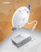 Ensenior 12 Pack 4 inch Gimbal Led Recessed Light with Night Light, 90° Adjustable Directional Eyeball Lighting, Dimmable, 2700K/3000K/3500K/4000K/5000K, 700LM, 9W=85W-FCC Certified