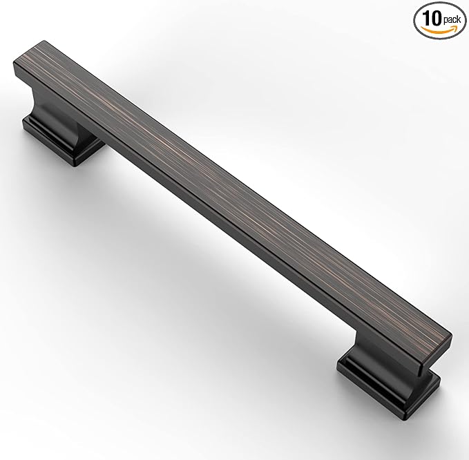 Asidrama 10 Pack 5 Inch(128mm) Oil Rubbed Bronze Kitchen Cabinet Handles, Cabinet Pulls Kitchen Cabinet Hardware for Cupboard Drawer Pulls