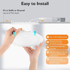 BesLowe 6 Packs 8 Inch 5CCT LED Recessed Ceiling Lights Ultra-Thin with Junction Box, 12W 150W Eqv, 3000K/3500K/4000K/5000K/6500K, 1200LM Dimmable Canless Downlights for Kitchen Hallway Dining Room