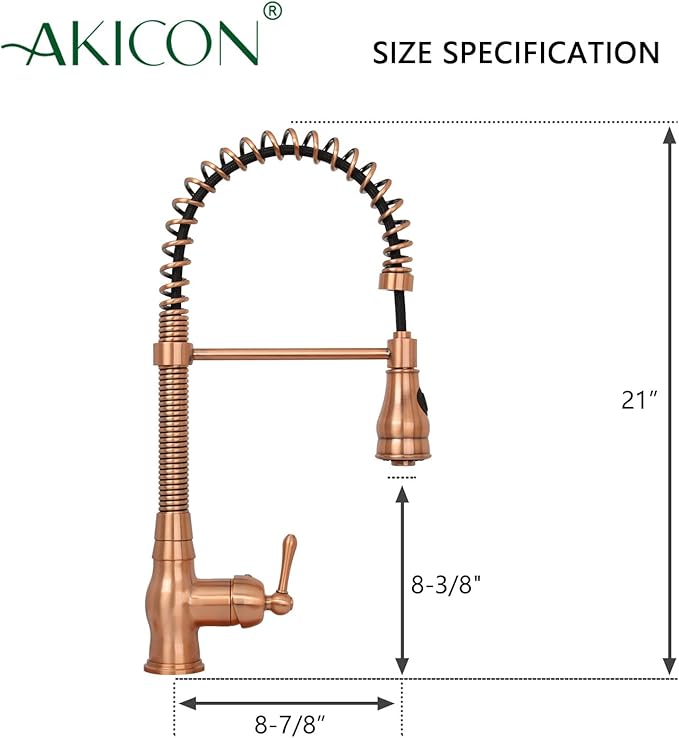 Pre-Rinse Spring Kitchen Faucet, Single Handle Solid Brass High Arc Pull Down Sprayer Head Kitchen Sink Faucet