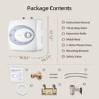 Electric Tank Water Heater-8 Gallon Under Sink Instant Hot Water for RV, Camper, Kitchen, Food Truck, 120V 1500W, Blue, Wall or Floor Mounted