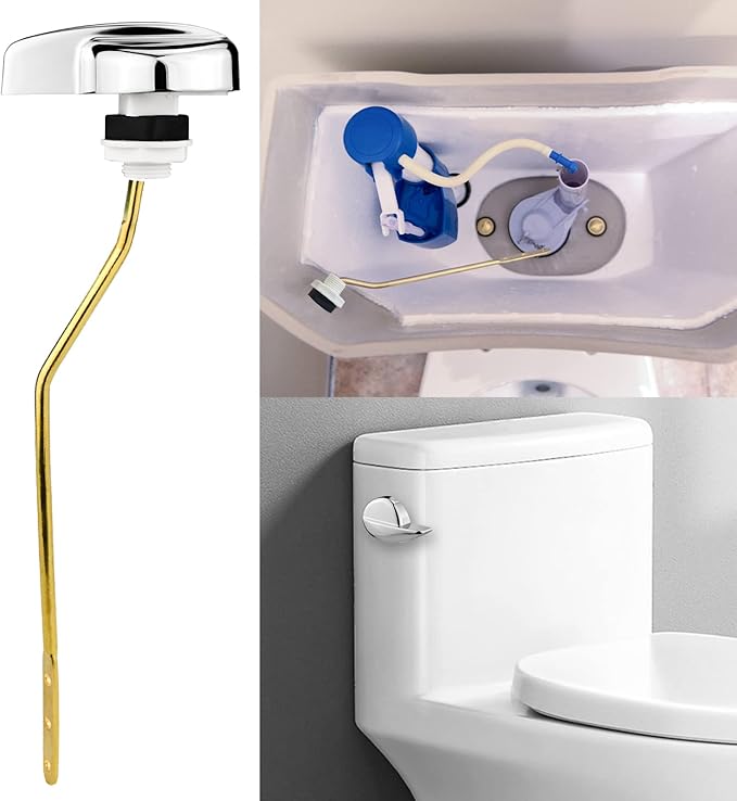Ullnosoo Toilet Handle Replacement for TOTO with Chain, Upgraded for TOTO THU068#CP Trip Lever for St743S, St454E Toilet Tank Metal Material Side Mount Flush Handle