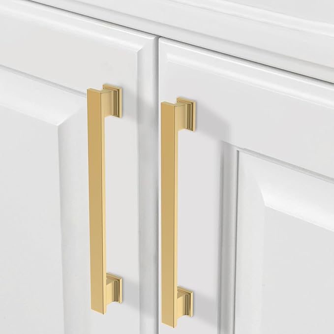 COTYKILEY 10 Pack 6-1/4 Inch(160mm) Champagne Bronze Cabinet Handles Gold Kitchen Cabinet Pulls Cabinet Door Handles Kitchen Cabinet Hardware