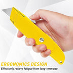 DIYSELF 4 Pack Box Cutter, Utility Knife, with 10 Extra SK5 Blades, Aluminum Shell Box Cutter Retractable for Papers, Cardboard, and Cartons, Razor Knife, Box Opener (Red, Blue, Yellow, Black)