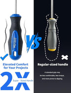 ROTATION 6PCS Magnetic Tip Screwdriver Set, 3 Phillips and 3 Flat, Professional Cushion Grip | 6-Piece Hand Tools Set