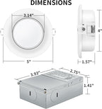 4 Inch Recessed Lighting 6 Pack,Ajustable Led Eyeball Gimbal Light,Led Recessed Lighting 4 Inch Ceiling Light with Junction Box,5CCT Selectable,Airtight,9W 750LM,Dimmable,ETL Listed