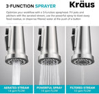 KRAUS Britt 2-in-1 Commercial Style Pull-Down Single Handle Water Filter Kitchen Faucet for Reverse Osmosis or Water Filtration System in Spot Free Stainless Steel, KFF-1691SFS