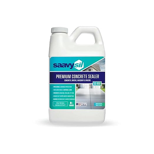 Silane Siloxane Penetrating Concrete Sealer – Half Gallon Makes 1 Gallon – Eco-Friendly - Water-Based Waterproof Protection for Indoor/Outdoor Concrete, Masonry, Brick, Pavers & Stone – Clear Finish