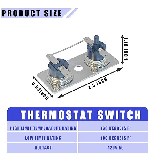 2-Pack 232306 Water Heater Thermostat Switch Compatible with Suburban SW Series RV Water Heater Parts 120V SW6DE SW6DEL SW10DE SW10DEL SW12DE SW12DEL, RV Water Heater Thermostat Switch