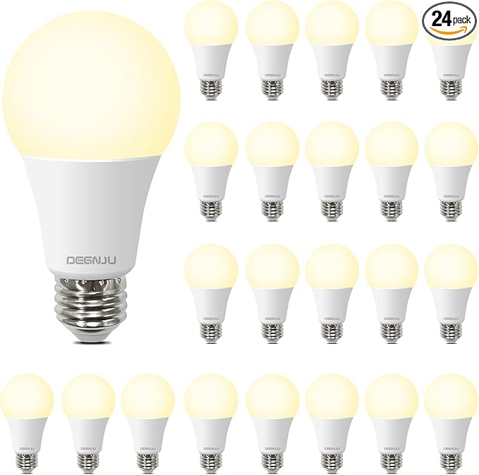 A19 LED Light Bulbs, 100 Watt Equivalent LED Bulbs, Soft White 2700K, 1500 Lumens, E26 Standard Base, Non-Dimmable, 13W Bright White LED Bulb for Bedroom Living Room Home Office, 24 Pack