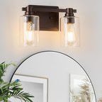 2 Lights Bathroom Lighting Fixtures Over Mirror Oil Rubbed Bronze Bathroom Vanity Light Fixture Farmhouse Vanity Light Vintage for Bedroom Living Room Hallway