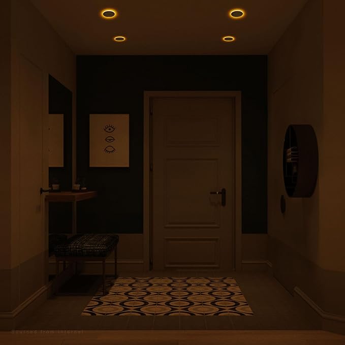 TORCHSTAR 12-Pack 4 Inch 5CCT LED Recessed Lighting with Night Light, Anti-Glare Baffle Trim, 2700K3000K3500K4000K5000K, High CRI90, 9W Dimmable Ultra-Thin Canless Wafer Downlight, ETL