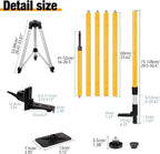 Telescoping Laser Level Pole with Tripod, 13.8Ft./4.2M with 1/4-Inch by 20-Inch Laser Mount for Rotary and Line Laser Level, 5/8"-11 Adapter Nut Included