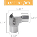 90 Degree Street Elbow - 1/8" NPT Female to 1/8" NPT Female Stainless Steel 304 Heavy Duty Forged Barstock Street Elbow Adapter Pipe Fitting (pack of 2)