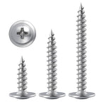 (250 pcs)#8×1" Phillips Truss Head Wood Screws Stainless Steel 410 Quick Metal Self Tapping