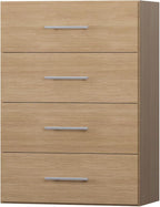 4 Drawer Short Tower Closet Unit, Modular Closet System, Wood Closet System Organizer with Storage for Walk In Closets, Clothing Rack Closet for Hanging Clothes, Bedroom, Wood, 25.5"W