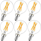 LiteHistory e12 led dimmable g16.5 Light Bulb 6W Equal 60 Watt 600lm AC120V e12 Candelabra Bulb 60 Watt for Chandeliers,Ceiling Fan,Vanity Warm White 2700K Globe e12 Light Bulb 6Pack