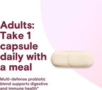 Phillips' Colon Health Daily Probiotic Capsules, 4-in-1 Symptom Defense to Help Defend Against Occasional Gas, Bloating, Constipation, and Diarrhea, Daily Supplement, 90 Count