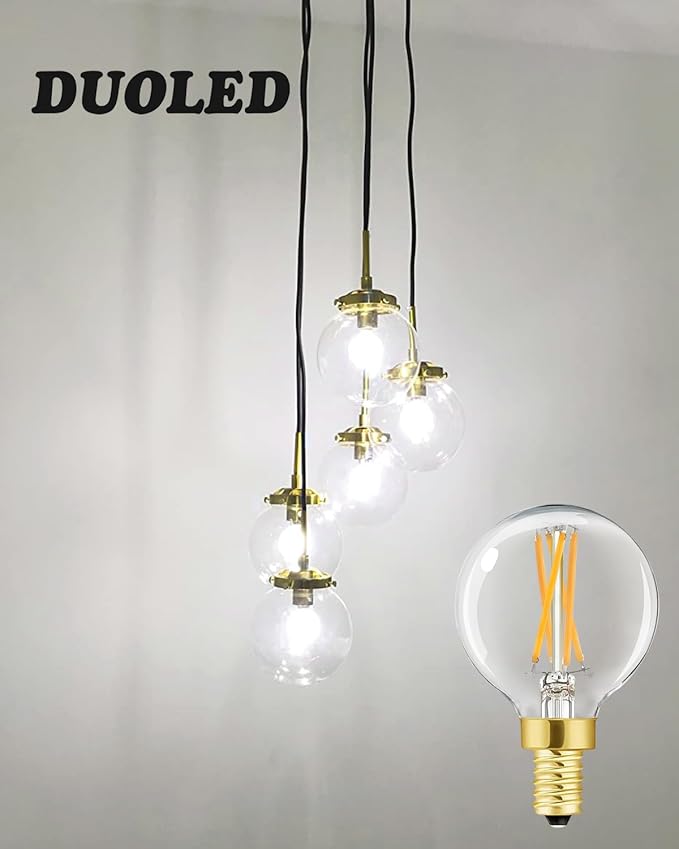 G16.5 Dimmable E12 Led Bulb 6W Equal 60 Watt E12 Candelabra Bulb Daylight 4000K Globe Light Bulb for Chandeliers,Ceiling Fan,Wall Sconce,600lm,AC120V,6Pack