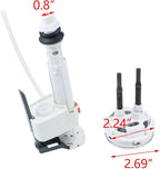 T Tulead Toilet Tank Parts Replacement Toilet Dual Flush Valve 7" Height, Fill Valve,Push Button, Fill Valve Thread Dia: G1/2, Flush Valve Dia: 3"