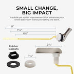 Qualihome Universal Side Mount Toilet Handle Tank Flush Lever Replacement Handle, Satin Nickel Finish Toilet Handle