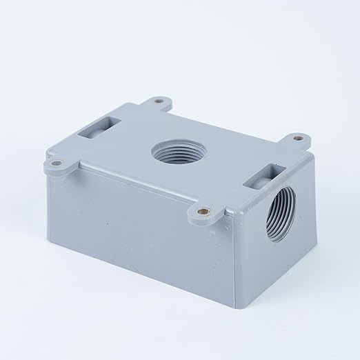 1/2-Inch or 3/4-Inch Weatherproof Electrical Junction Box with Adapters, Gray, Indoor/Outdoor Installation (Single-Gang 4PACK)